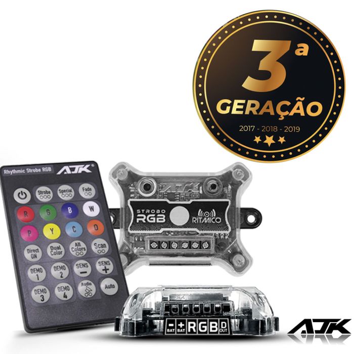 8 Strobo Automotivo Carro Ajk 8 Faróis Rgb Com Controle Novo